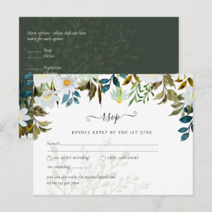 Cartão Postal Daisy Wildflower Greenery Wedding