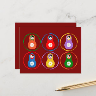 Cartão Postal Daisyflower Matryoshka