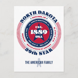 Cartão Postal Dakota do Norte, Bismarck, ND, Patriótico, Monogra