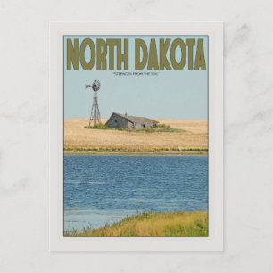 Cartão Postal Dakota do Norte - Old Farmstead - Verde