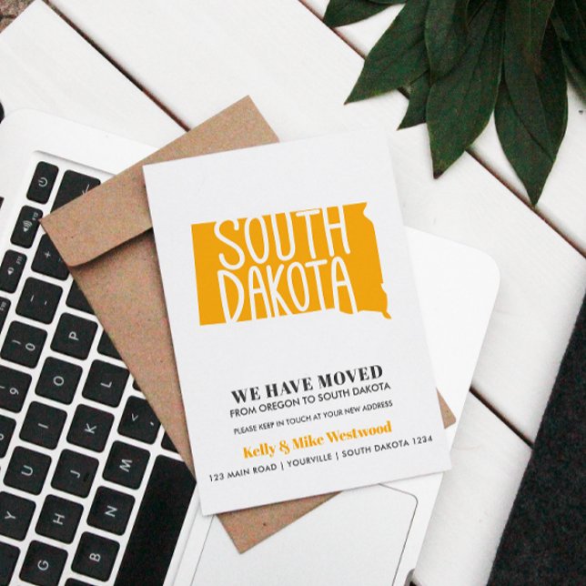 Cartão Postal DAKOTA DO SUL Mudamos o novo endereço Novo Home Po (Criador carregado)