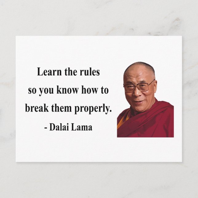 Cartão Postal dalai lama citação 2b (Frente)