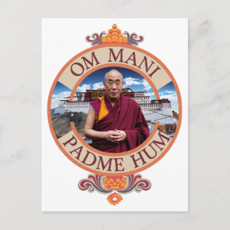 Cartão Postal Dalai Lama Palácio Potala Om Mani Padme Hum