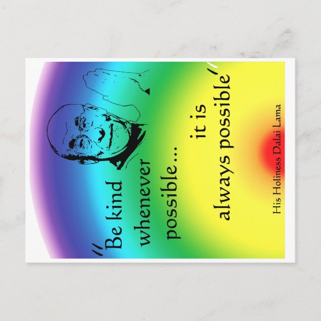 Cartão Postal Dalai Lama: Seja gentil (Frente)