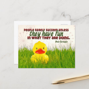 Cartão Postal Dale Carnegie Inspirational Cote "Divirta-se"