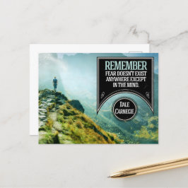 Cartão Postal Dale Carnegie Inspirational Cote "Medo"