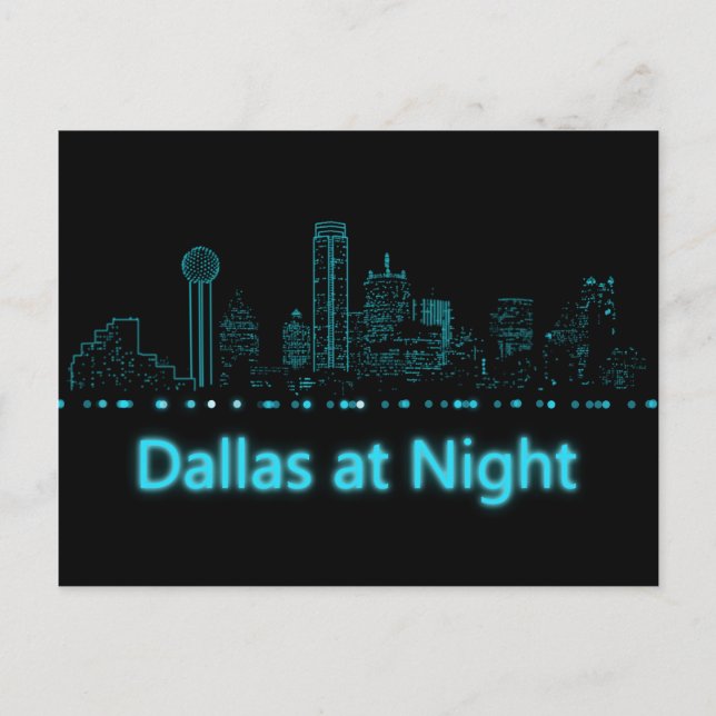 Cartão Postal Dallas à Noite (Frente)