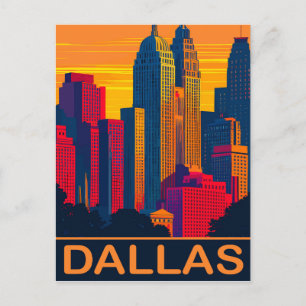 Cartão Postal Dallas em cores vibrantes, Viagem