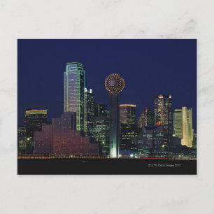 Cartão Postal Dallas Skyline à Noite