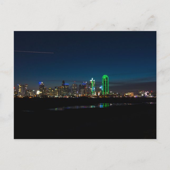 Cartão Postal Dallas Skyline Dawn Pano (Frente)