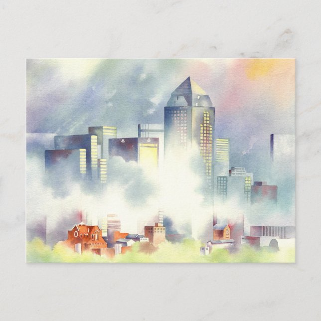 Cartão Postal "Dallas Skyline" Dramática Cityscape Por Scot Howd (Frente)