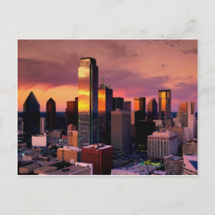 Cartão Postal Dallas Skyline no Sunset