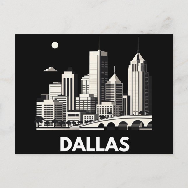 Cartão Postal Dallas Texas Skyline (Frente)