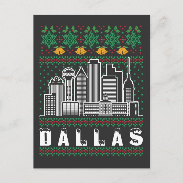 Cartão Postal Dallas Texas Ugly Christmas (Frente)