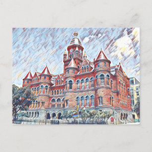 Cartão Postal Dallas, TX Antiga Pintura Do Tribunal Vermelho