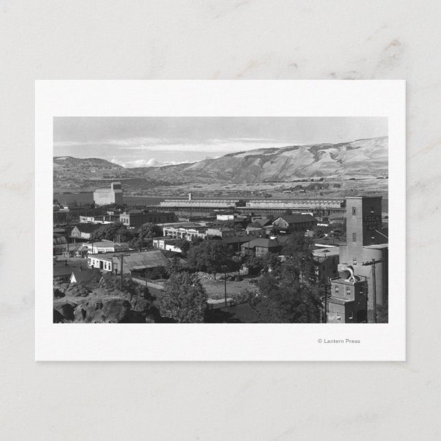 Cartão Postal Dalles, Oregon Dock View da Rua 4 (Frente)