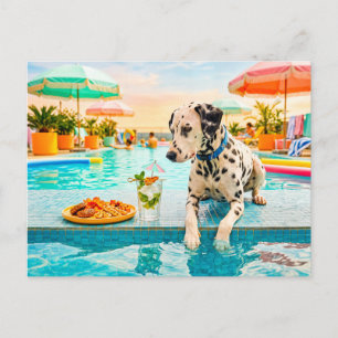Cartão Postal Dálmata com lanche