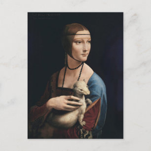 Cartão Postal Dama com um Arminho de Leonardo da Vinci