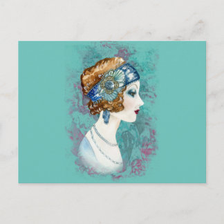 Cartão Postal Dama dos Anos Vinte.