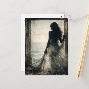 Cartão Postal Dama Fantasma na Casa de Praia Abandonada