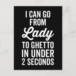 Cartão Postal Dama para Getto Engraçado