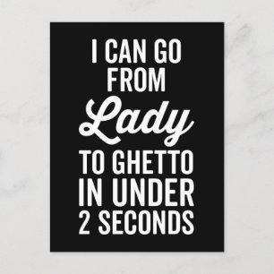Cartão Postal Dama para Getto Engraçado