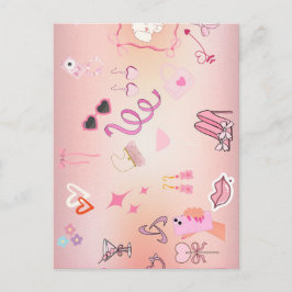 Cartão Postal Dama Rosa