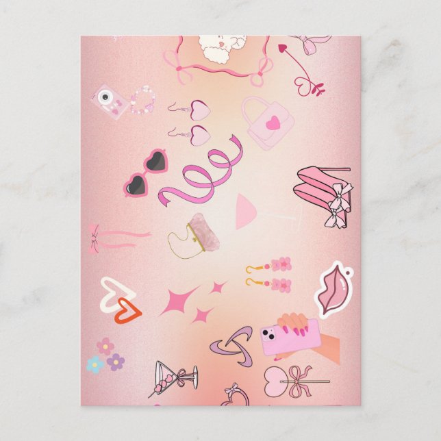 Cartão Postal Dama Rosa (Frente)