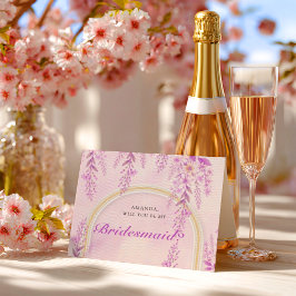 Cartão Postal Damas de honra de casamento Elegante Lavanda Rosa