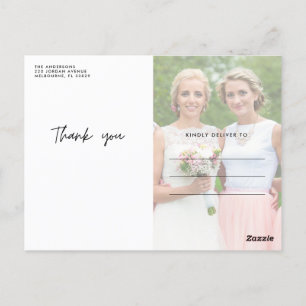 Cartão Postal Damas de Honra Gratas Foto Em Branco Obrigada
