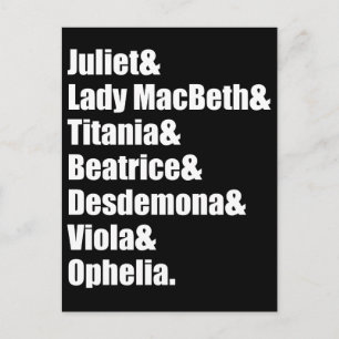 Cartão Postal Damas de Shakespeare