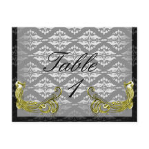 Damasco de Ilustração de Peacock do ouro no Número