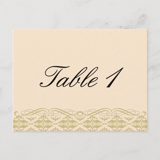 Cartão Postal Damasco Moderno no Número da Tabela de Casamento D (Frente)