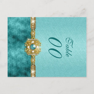 Cartão Postal Damasco "número da mesa" ouro de teia de casamento