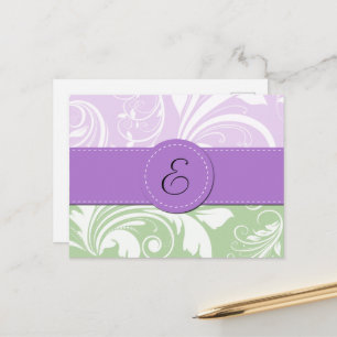 Cartão Postal Damasco Roxo, Damasco Verde, Monograma