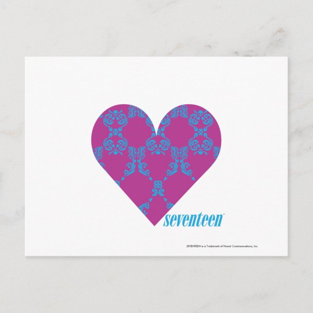 Cartão Postal Damask Aqua-Purple 4 (Frente)