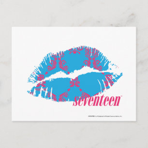 Cartão Postal Damask Magenta-Aqua