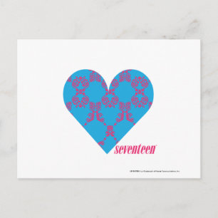 Cartão Postal Damask Magenta-Aqua 3