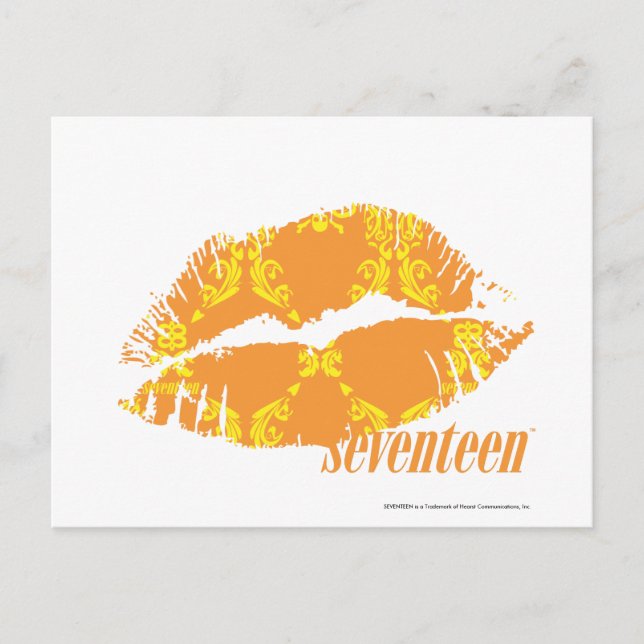 Cartão Postal Damask Orange-Yellow (Frente)