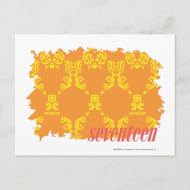 Cartão Postal Damask Orange-Yellow 4 (Frente)