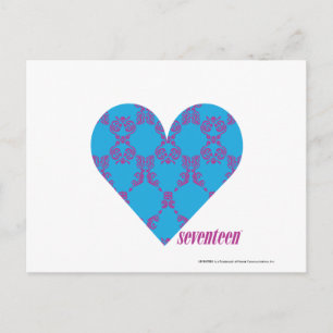 Cartão Postal Damask Purple-Aqua 3