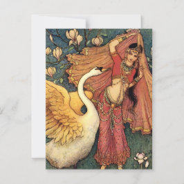 Cartão Postal “Damayanti e o Cisne” por Warwick Goble