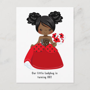 Cartão Postal Damybug Black Princess Fairy Tale Festa de anivers