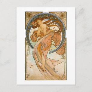 Cartão Postal Dança (1898), Alphonse Mucha Fine Art Nouveau
