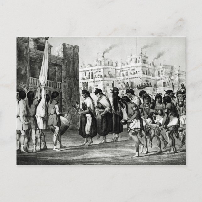 Cartão Postal Dança Buffalo em Pueblo de Zuni (Frente)