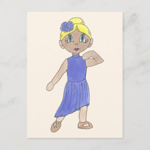 Cartão Postal Dança Considerando Roxo Figurino Moderno Dançarino