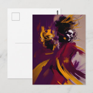 Cartão Postal Dança Da Mente – Figura Abstrata Expressiva