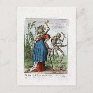 Cartão Postal Dança da morte - A velha mulher - Impressão de c
