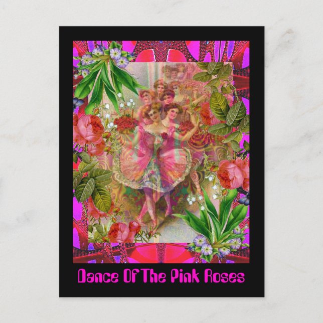 Cartão Postal Dança Das Rosas Rosa (Frente)