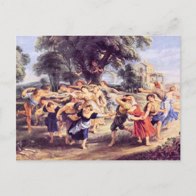 Cartão Postal Dança de Barn por Paul Rubens (Frente)